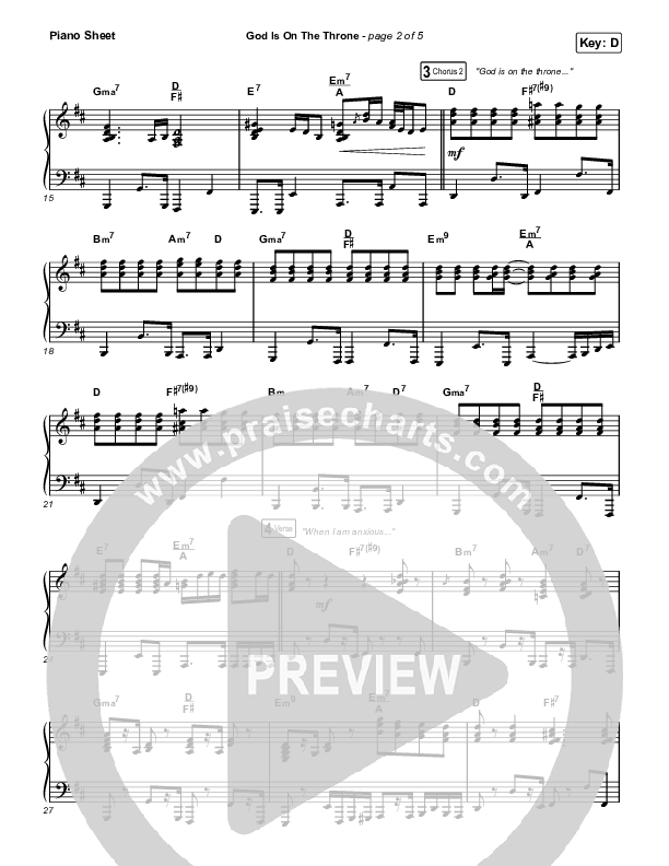 God Is On The Throne (Choral Anthem SATB) Piano Sheet (We The Kingdom / Arr. Mason Brown)