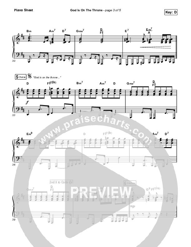 God Is On The Throne (Choral Anthem SATB) Piano Sheet (We The Kingdom / Arr. Mason Brown)