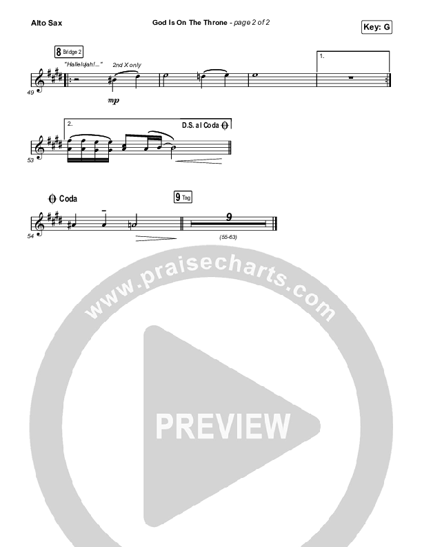 God Is On The Throne (Sing It Now SATB) Alto Sax (We The Kingdom / Arr. Mason Brown)