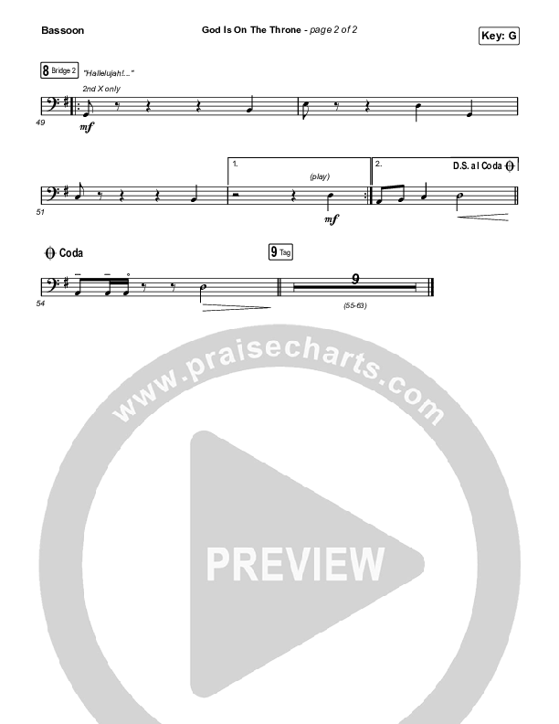 God Is On The Throne (Sing It Now SATB) Bassoon (We The Kingdom / Arr. Mason Brown)