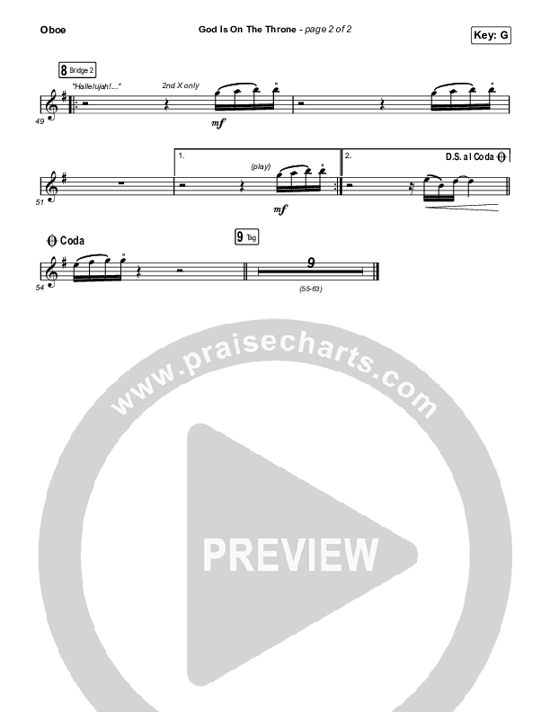 God Is On The Throne (Sing It Now SATB) Oboe (We The Kingdom / Arr. Mason Brown)