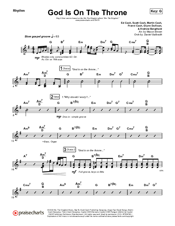 God Is On The Throne (Sing It Now SATB) Rhythm Pack (We The Kingdom / Arr. Mason Brown)