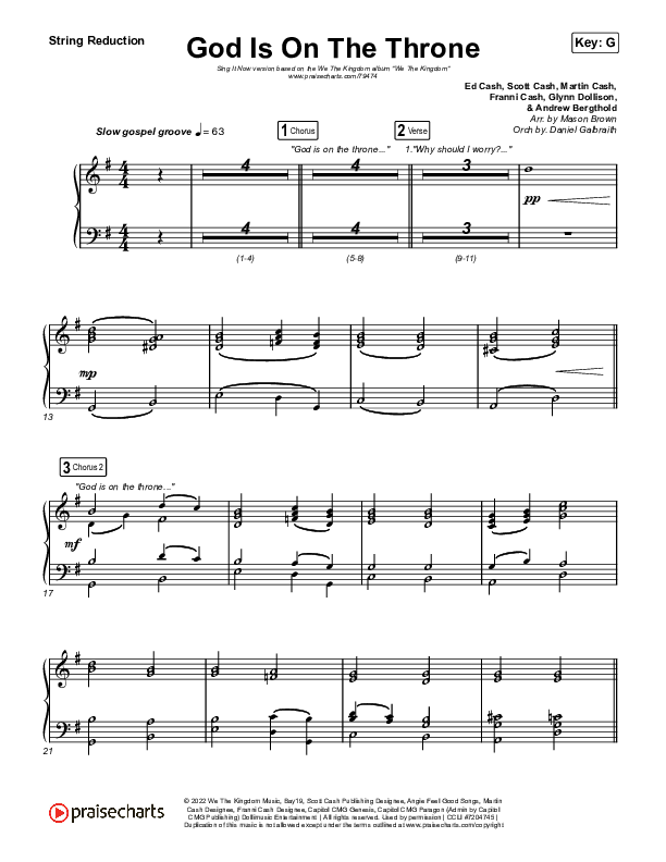 God Is On The Throne (Sing It Now SATB) String Reduction (We The Kingdom / Arr. Mason Brown)