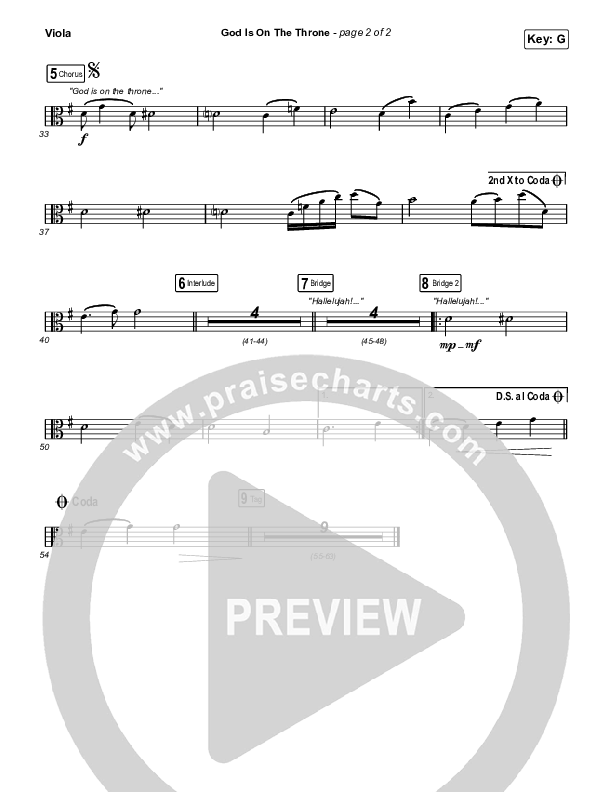 God Is On The Throne (Sing It Now SATB) Viola (We The Kingdom / Arr. Mason Brown)