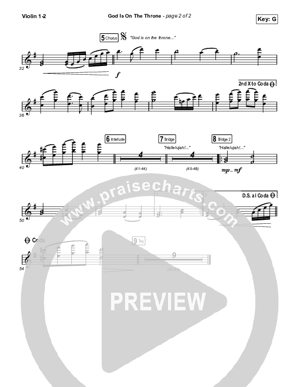 God Is On The Throne (Sing It Now SATB) Violin 1/2 (We The Kingdom / Arr. Mason Brown)