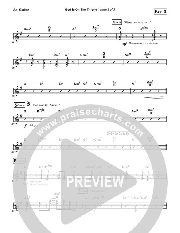 God Is On The Throne (Unison/2-Part Choir) Acoustic Guitar (We The Kingdom / Arr. Mason Brown)