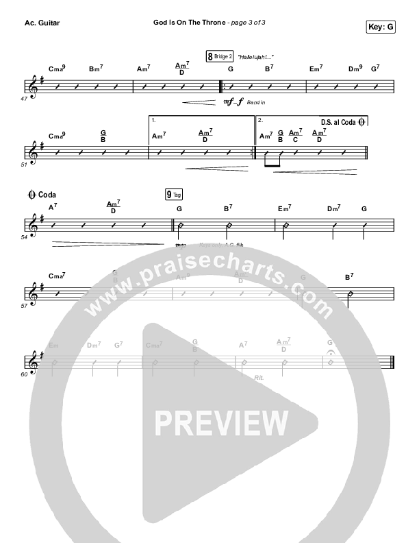 God Is On The Throne (Unison/2-Part Choir) Acoustic Guitar (We The Kingdom / Arr. Mason Brown)