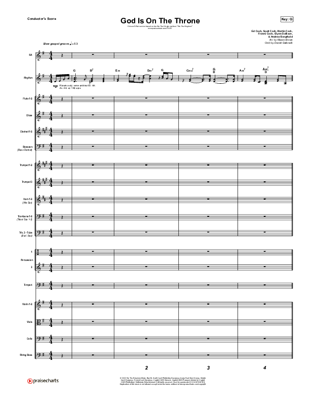God Is On The Throne (Unison/2-Part Choir) Conductor's Score (We The Kingdom / Arr. Mason Brown)