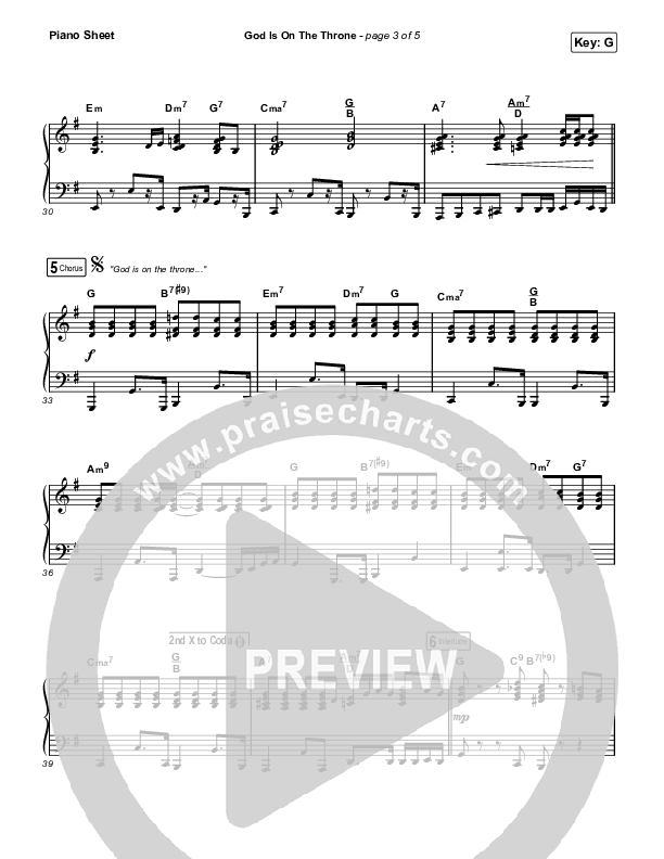 God Is On The Throne (Unison/2-Part Choir) Piano Sheet (We The Kingdom / Arr. Mason Brown)