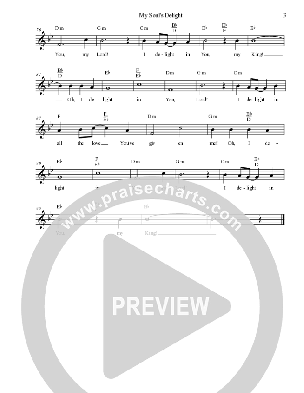 My Soul’s Delight Lead Sheet (Melody) (Dennis Jernigan)