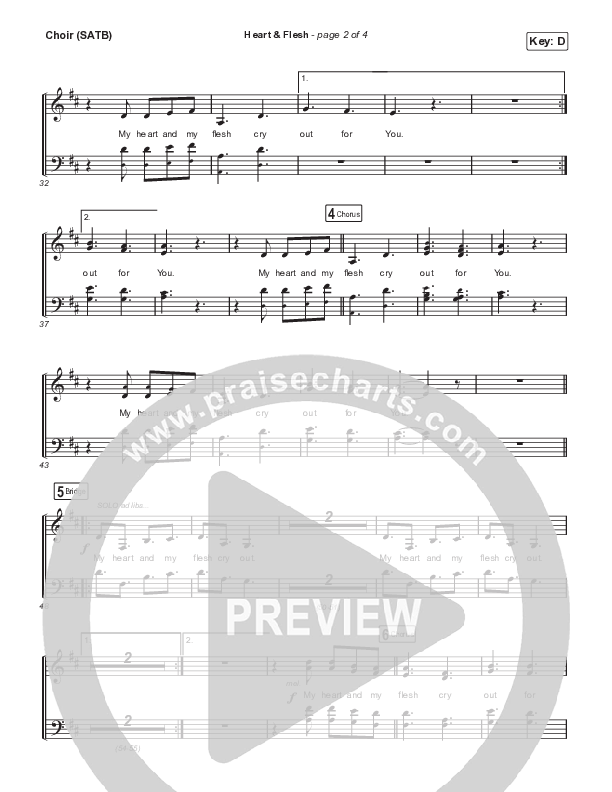 Heart & Flesh Choir Sheet (SATB) (Leeland / TAYA)