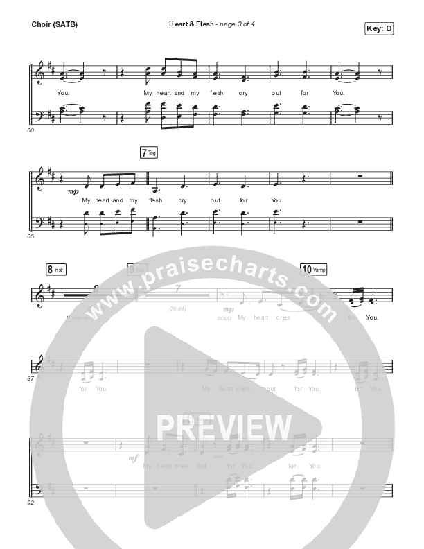 Heart & Flesh Choir Sheet (SATB) (Leeland / TAYA)