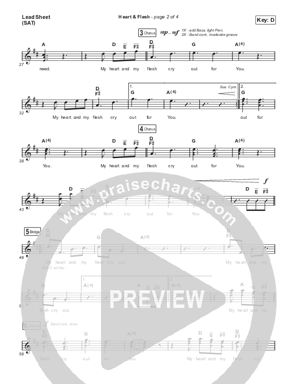 Heart & Flesh Lead Sheet (SAT) (Leeland / TAYA)