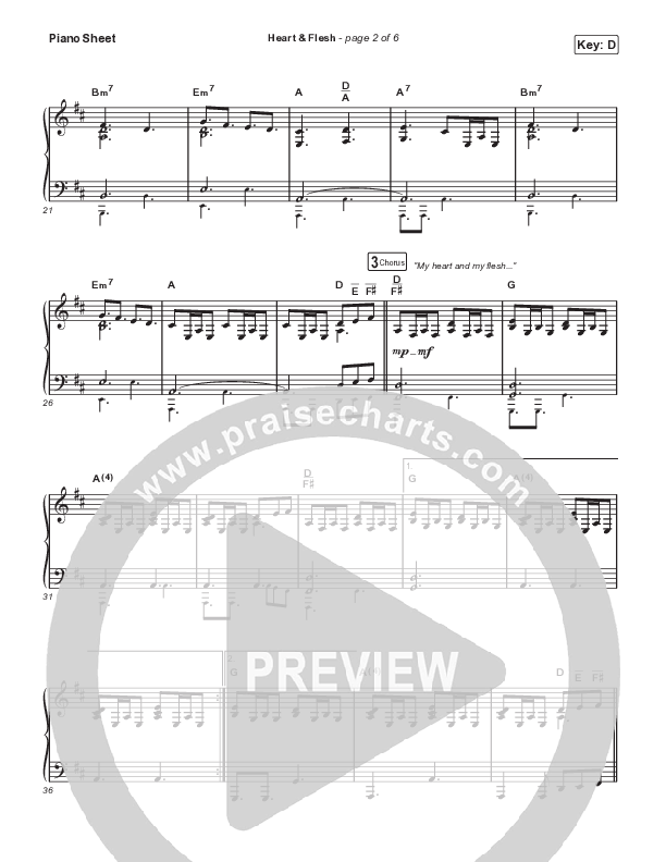 Heart & Flesh Piano Sheet (Leeland / TAYA)