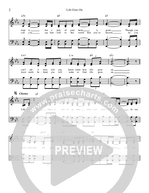 Life Goes On Lead Sheet (The Talley Trio)