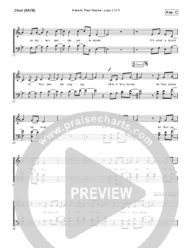 Here In Your House Choir Sheet (SATB) (Gateway Worship / John Michael Howell)