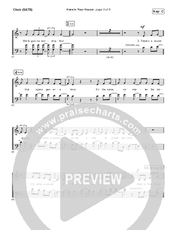 Here In Your House Choir Sheet (SATB) (Gateway Worship / John Michael Howell)