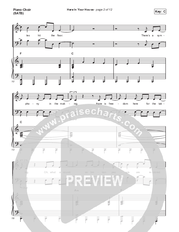 Here In Your House Piano/Vocal (SATB) (Gateway Worship / John Michael Howell)