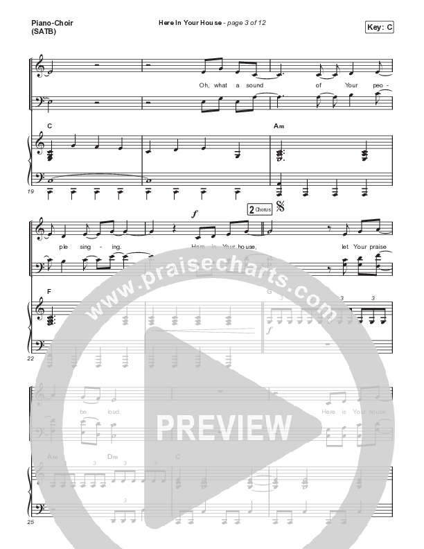 Here In Your House Piano/Vocal (SATB) (Gateway Worship / John Michael Howell)