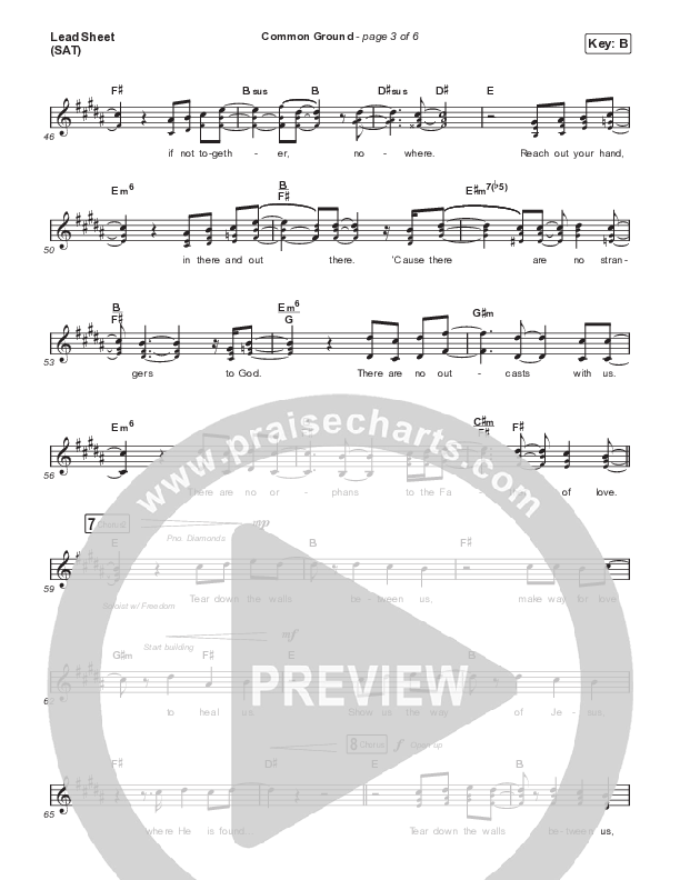 Common Ground Lead Sheet (SAT) (Matt Maher / Dee Wilson)