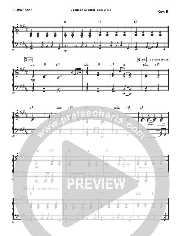 Common Ground Piano Sheet (Matt Maher / Dee Wilson)