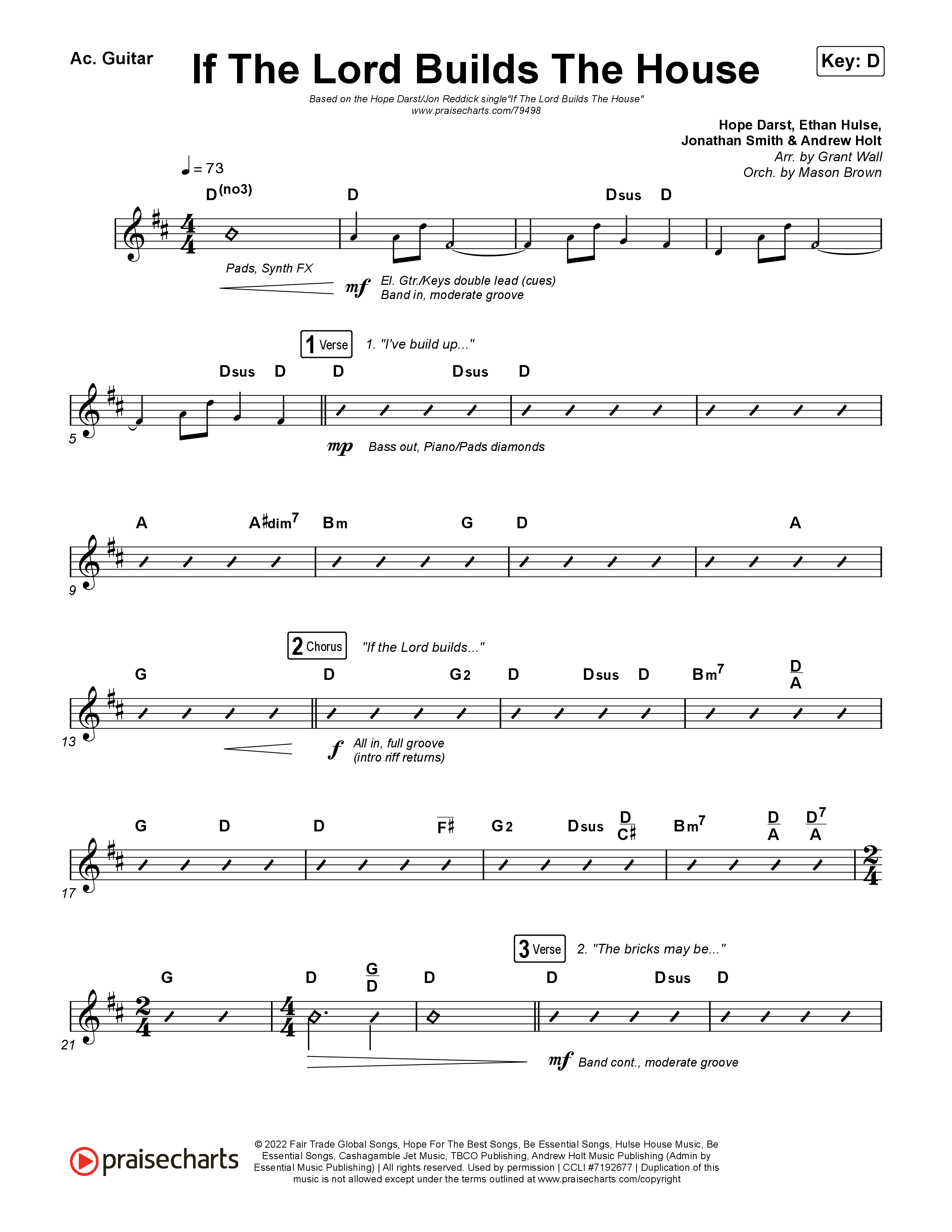 If The Lord Builds The House Acoustic Guitar (Hope Darst / Jon Reddick)