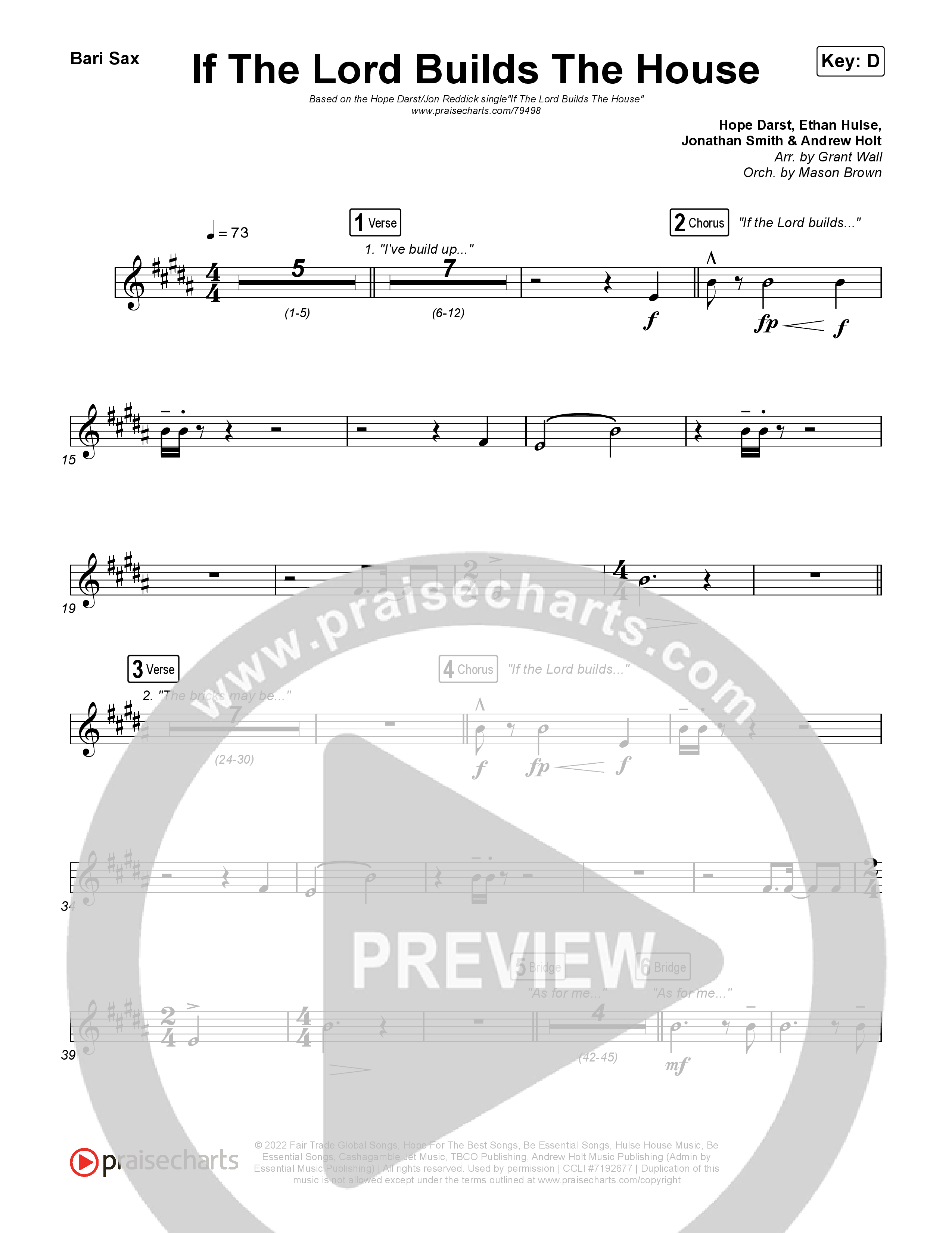 If The Lord Builds The House Bari Sax (Hope Darst / Jon Reddick)