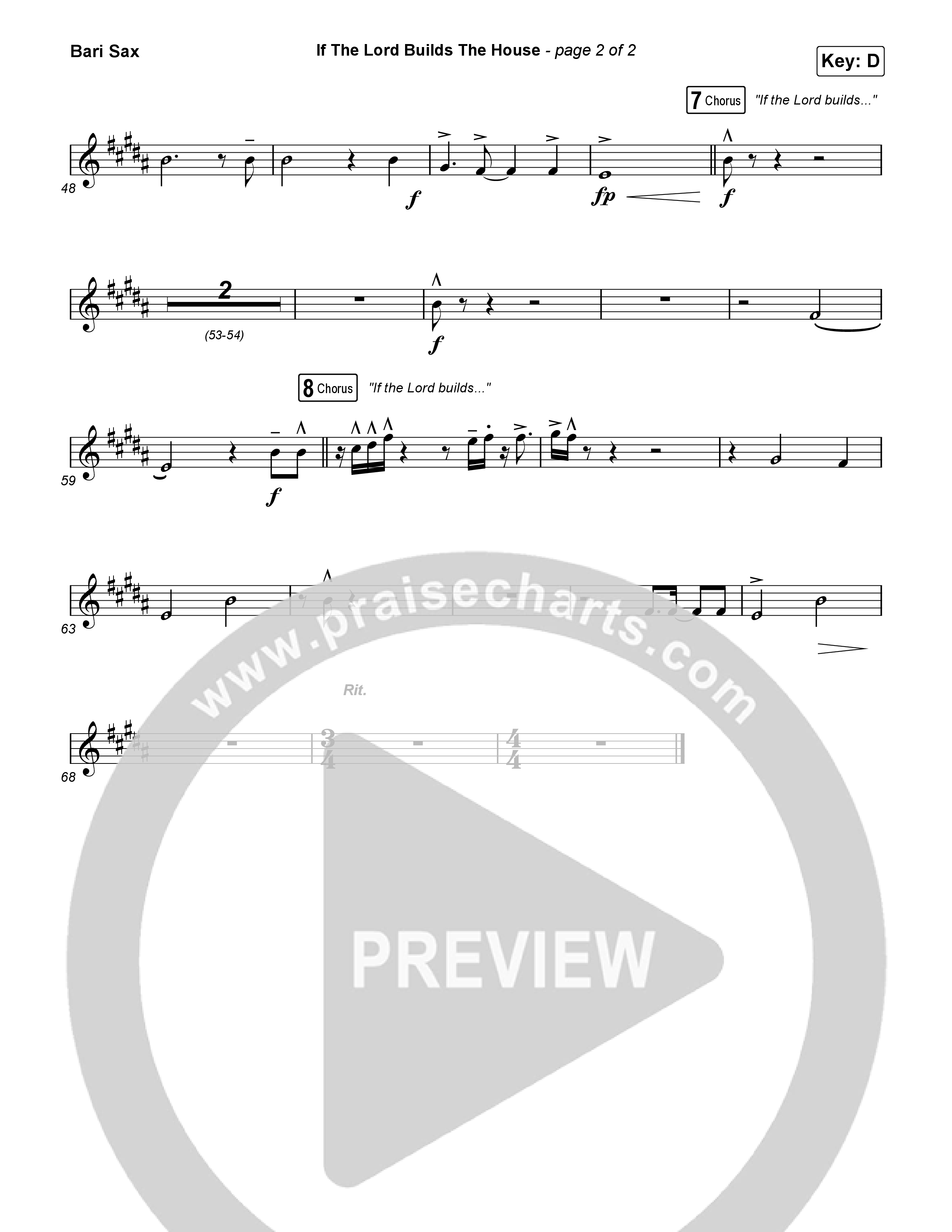 If The Lord Builds The House Bari Sax (Hope Darst / Jon Reddick)