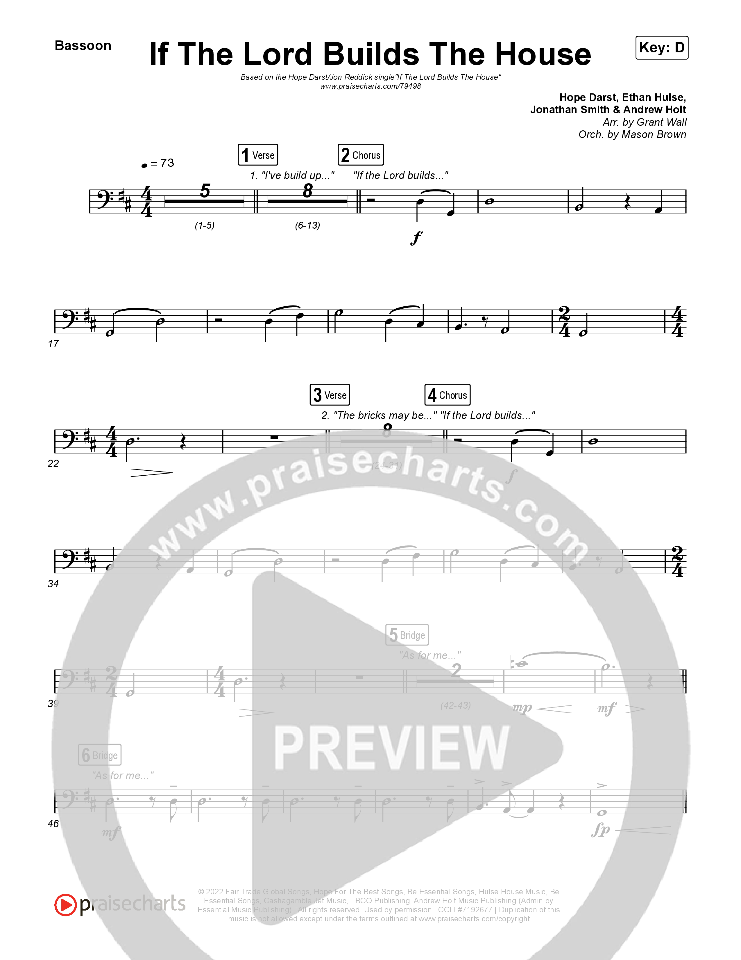 If The Lord Builds The House Bassoon (Hope Darst / Jon Reddick)