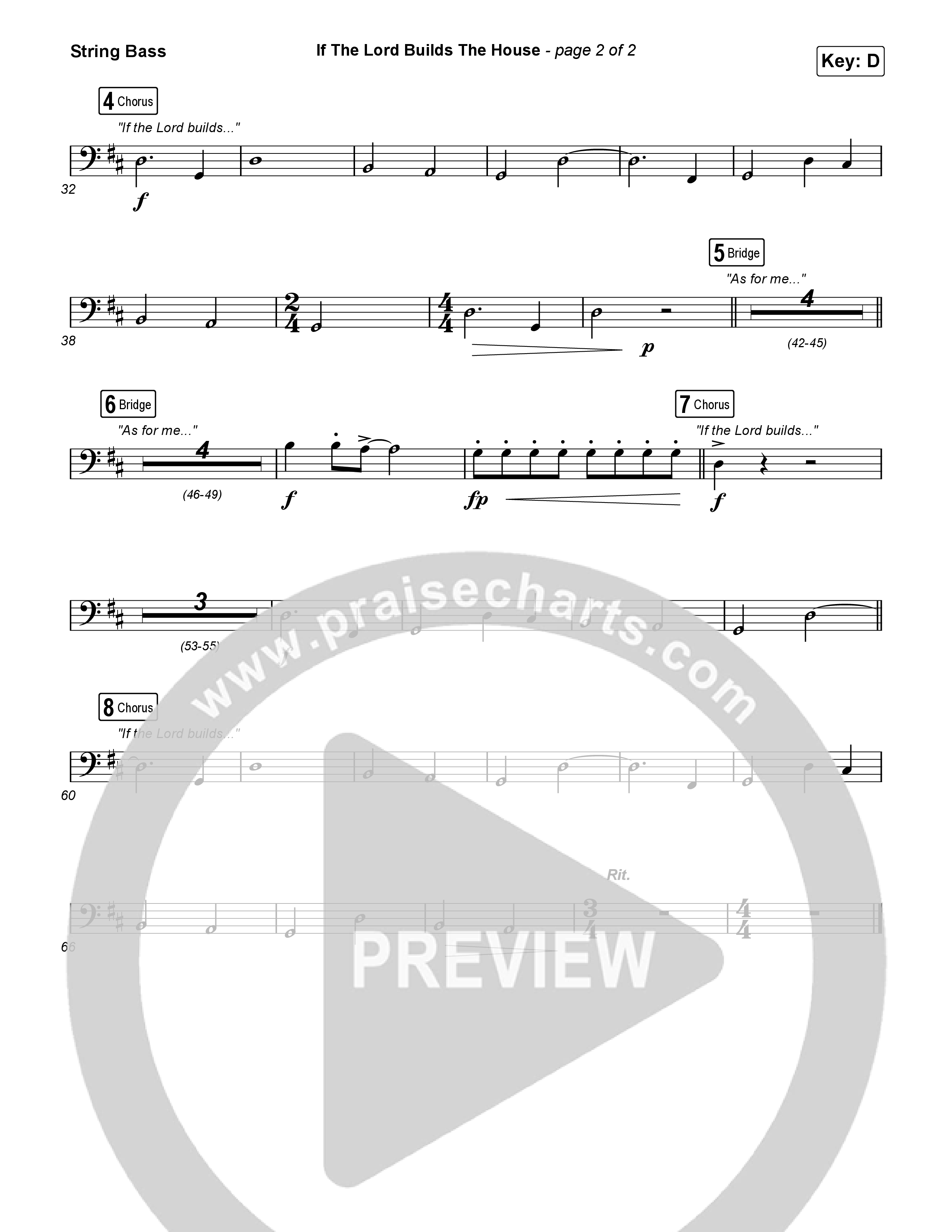 If The Lord Builds The House Double Bass (Hope Darst / Jon Reddick)