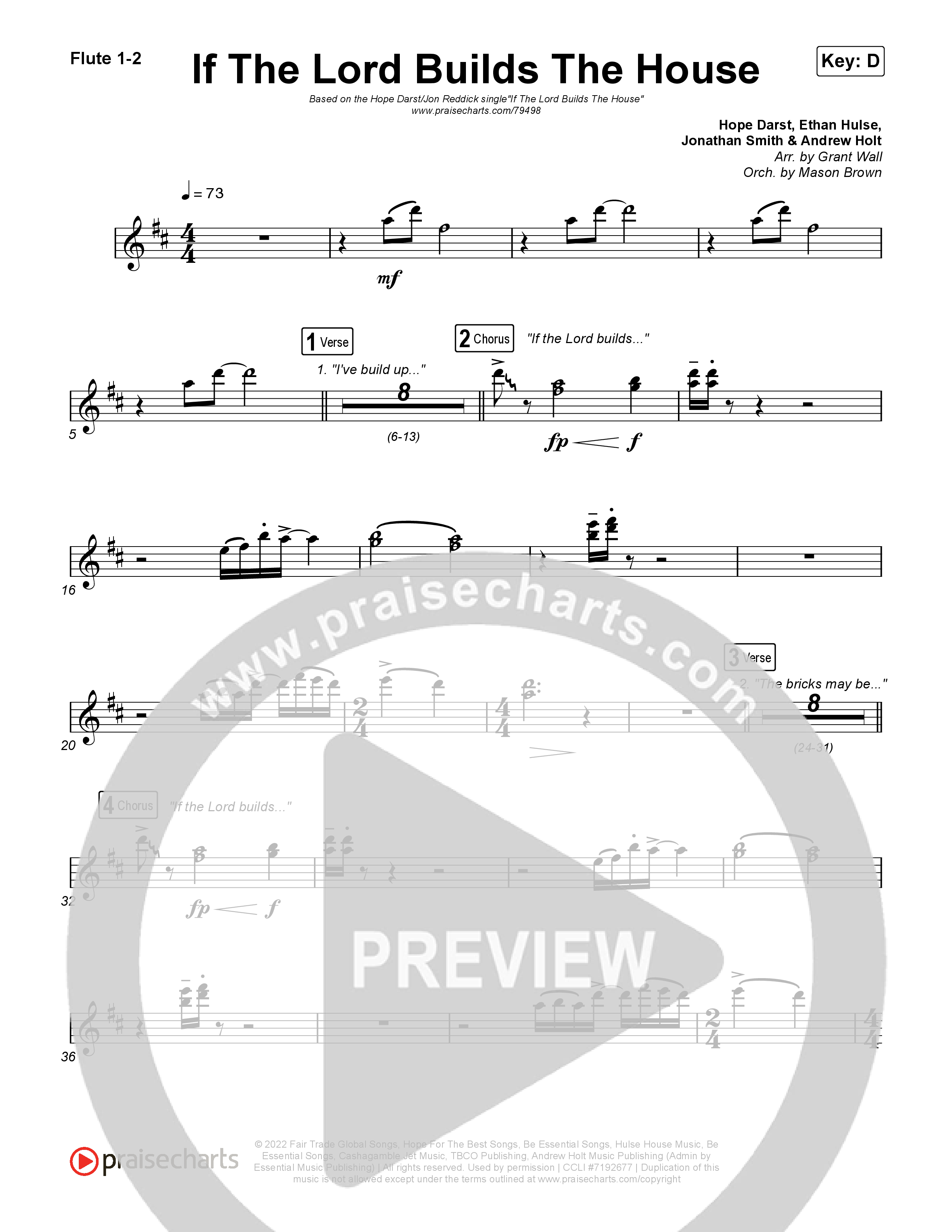 If The Lord Builds The House Flute 1/2 (Hope Darst / Jon Reddick)