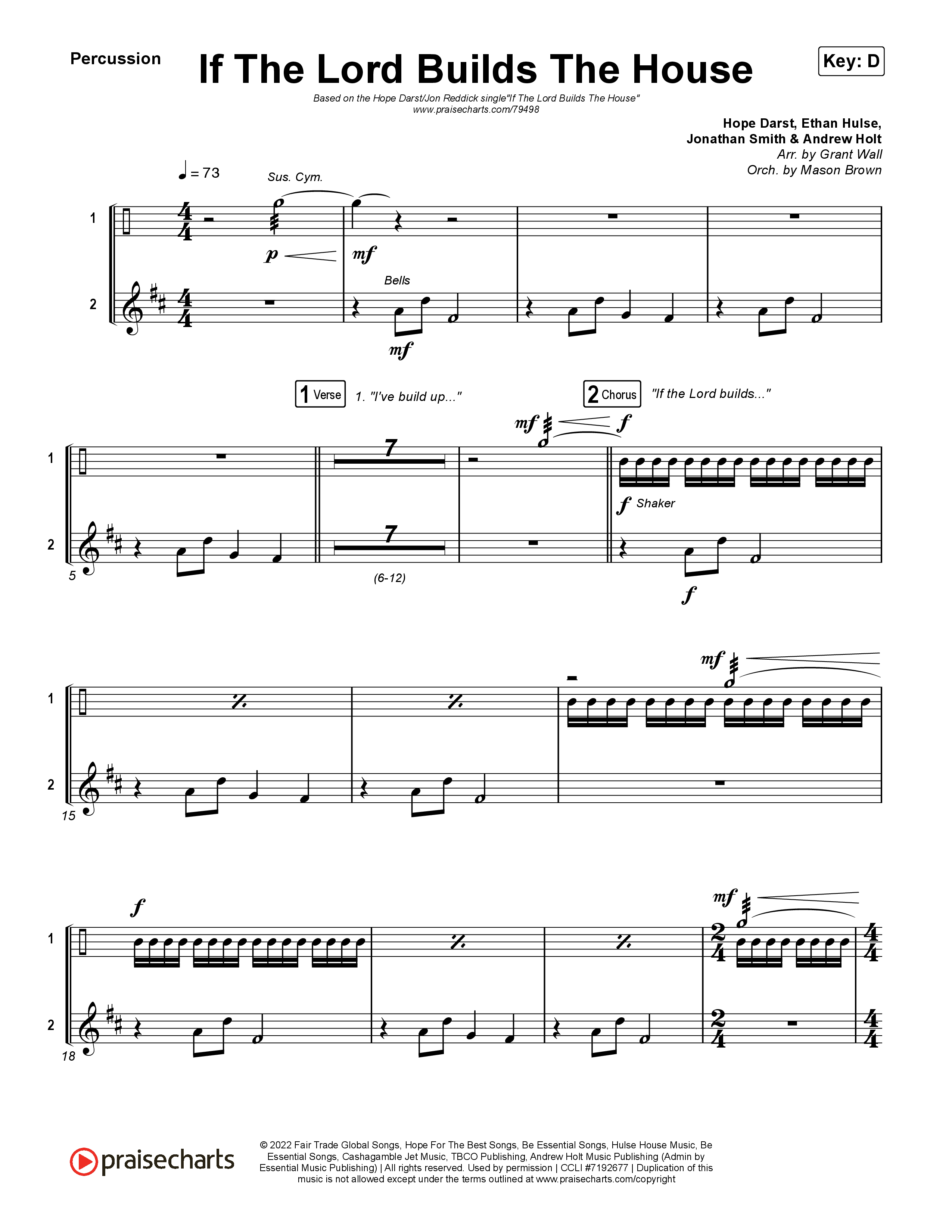 If The Lord Builds The House Percussion (Hope Darst / Jon Reddick)