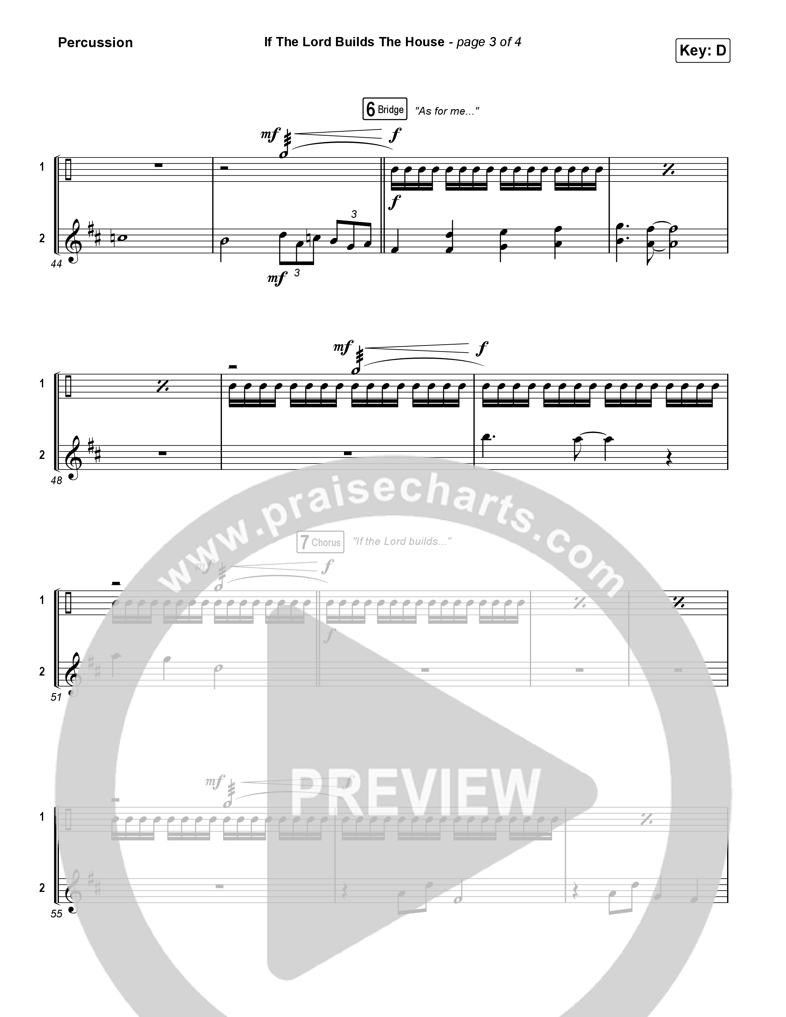 If The Lord Builds The House Percussion (Hope Darst / Jon Reddick)