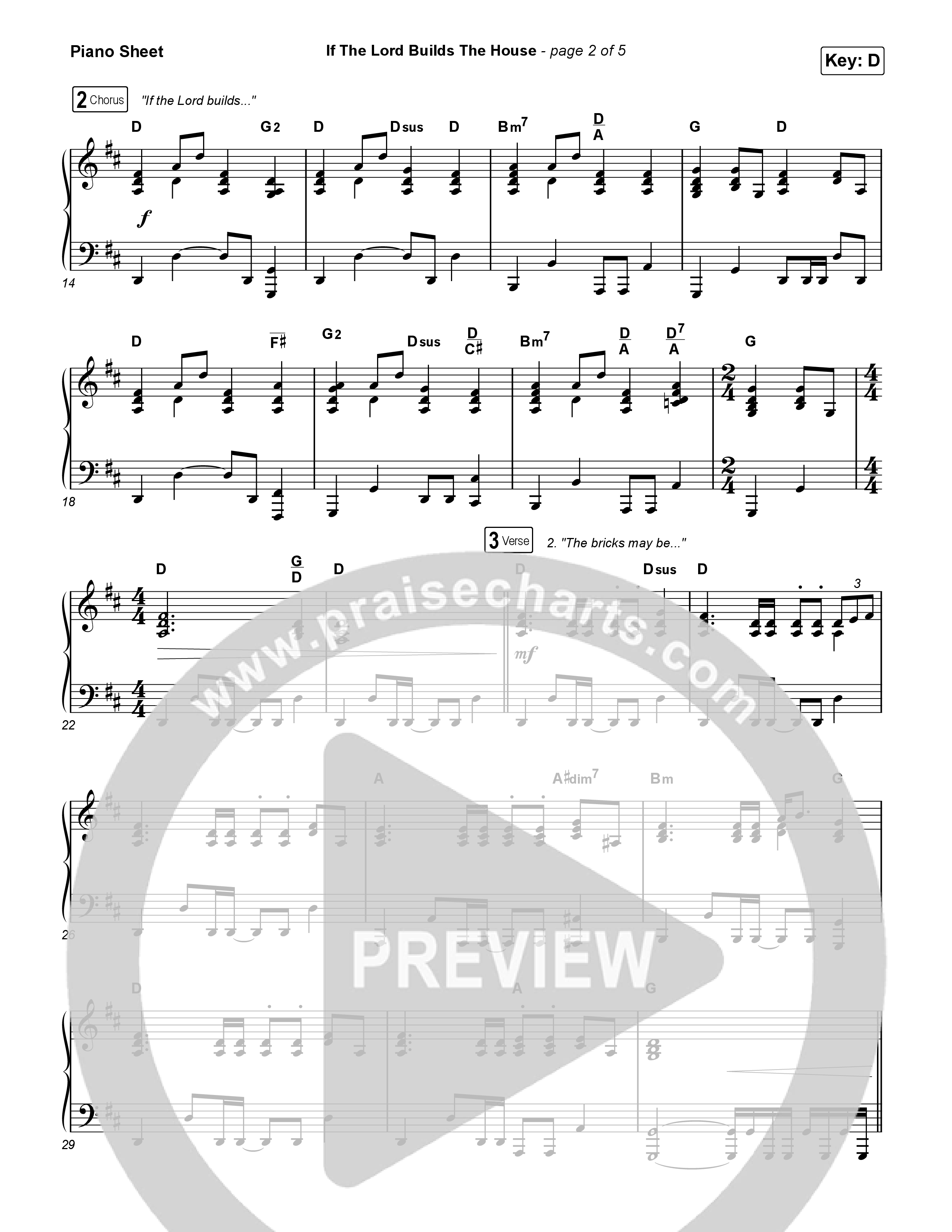 If The Lord Builds The House Piano Sheet (Hope Darst / Jon Reddick)