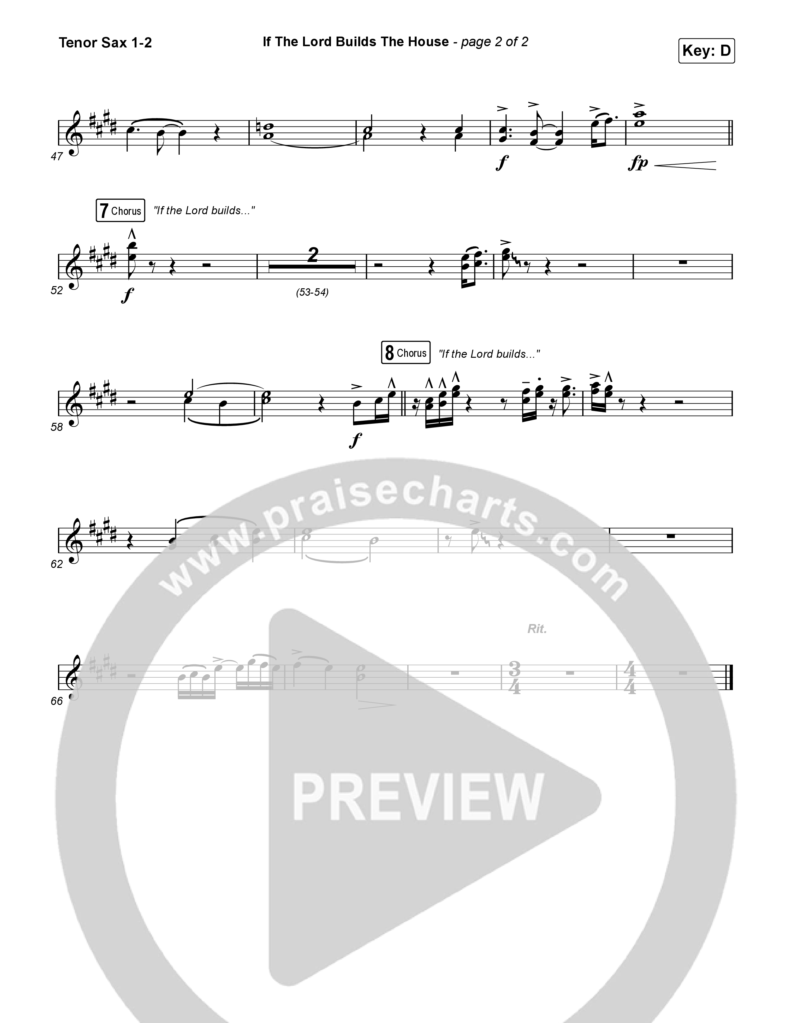 If The Lord Builds The House Tenor Sax 1/2 (Hope Darst / Jon Reddick)