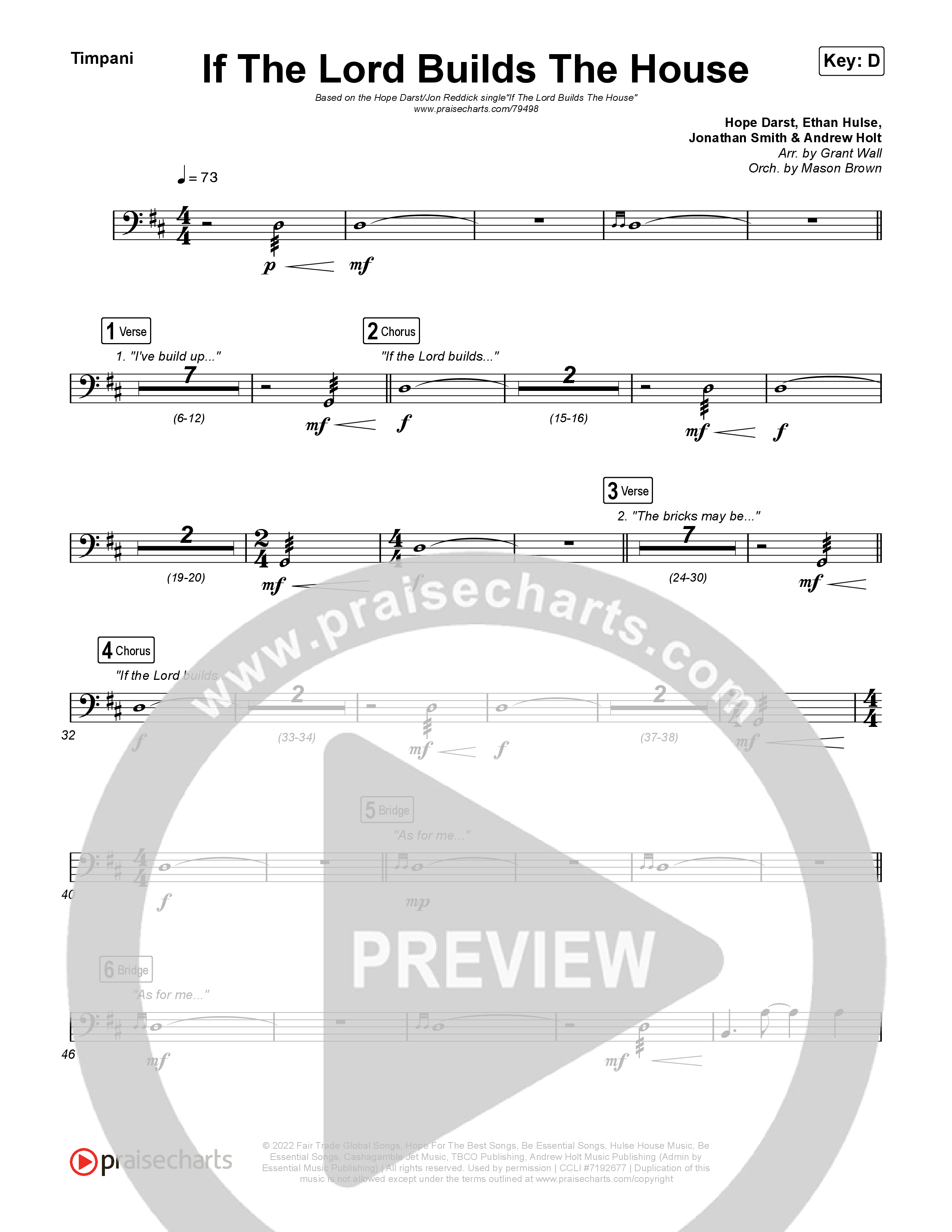 If The Lord Builds The House Timpani (Hope Darst / Jon Reddick)