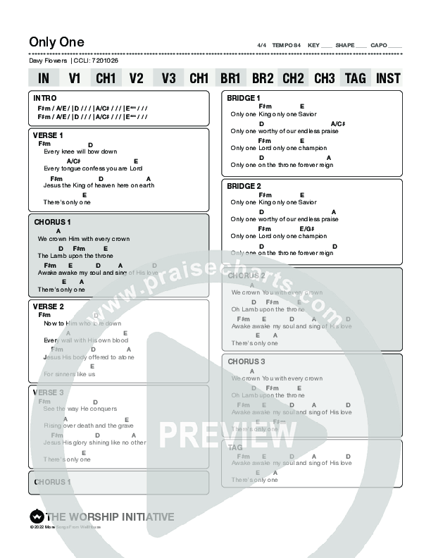 Only One Chord Chart (Davy Flowers)