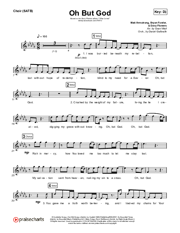 Oh But God Choir Sheet (SATB) (Davy Flowers)