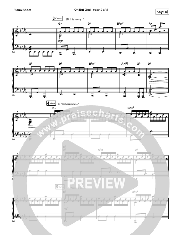 Oh But God Piano Sheet (Davy Flowers)