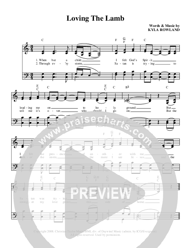 Loving The Lamb Lead Sheet (The Mark Trammell Trio)