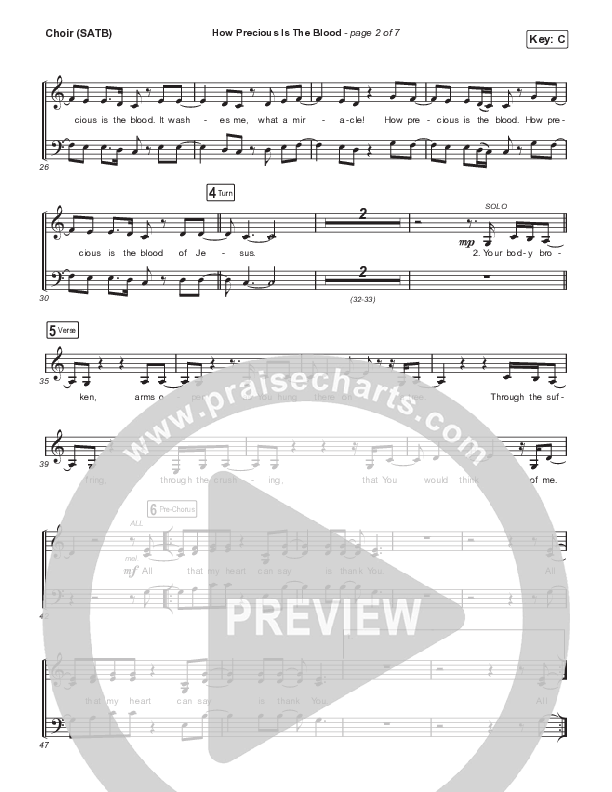 How Precious The Blood (Live) Choir Sheet (SATB) (Cody Carnes)