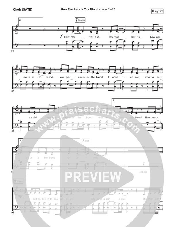How Precious The Blood (Live) Choir Sheet (SATB) (Cody Carnes)