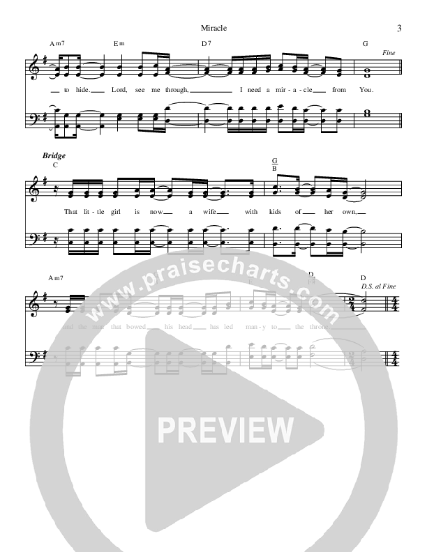 Miracle Lead Sheet (Aaron Crabb / Amanda Crabb)