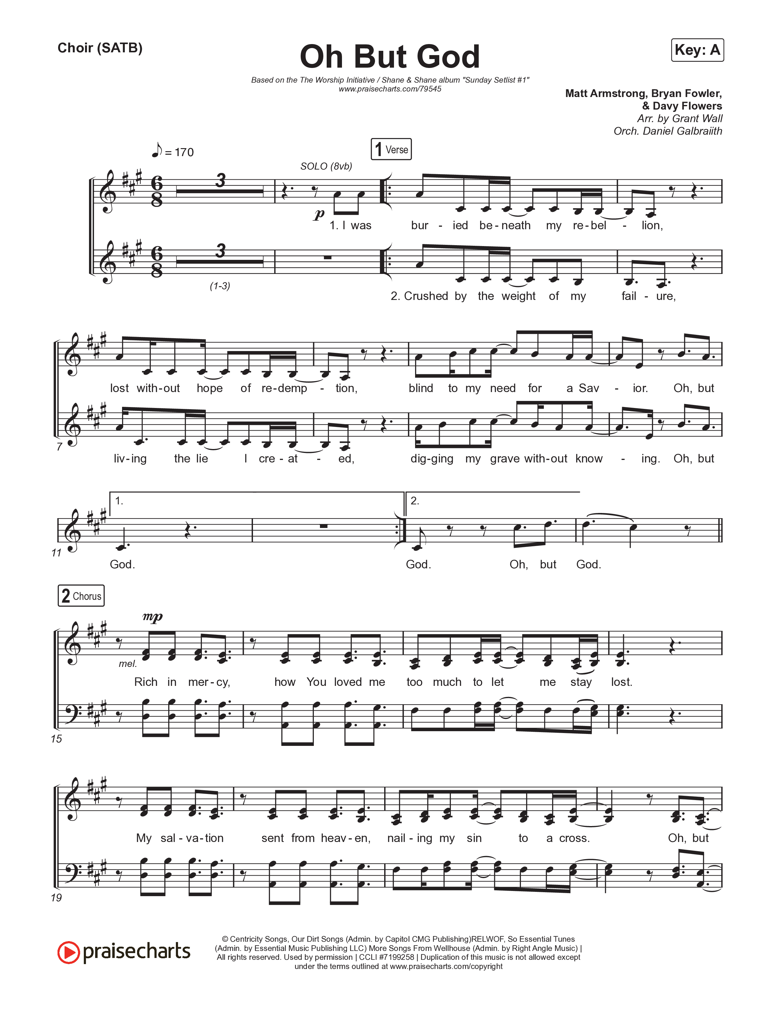 Oh But God Choir Sheet (SATB) (Shane & Shane / The Worship Initiative)