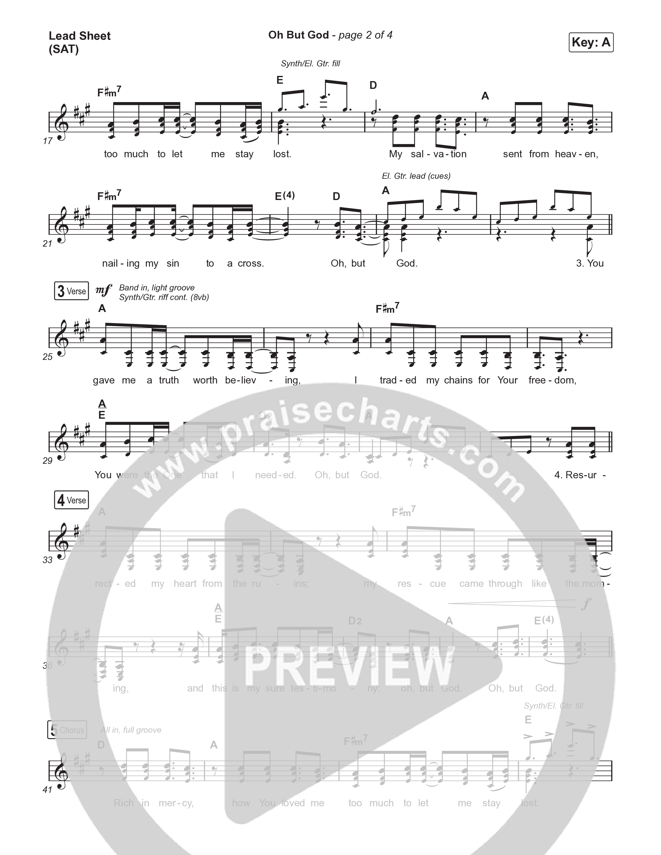 Oh But God Lead Sheet (SAT) (Shane & Shane / The Worship Initiative)