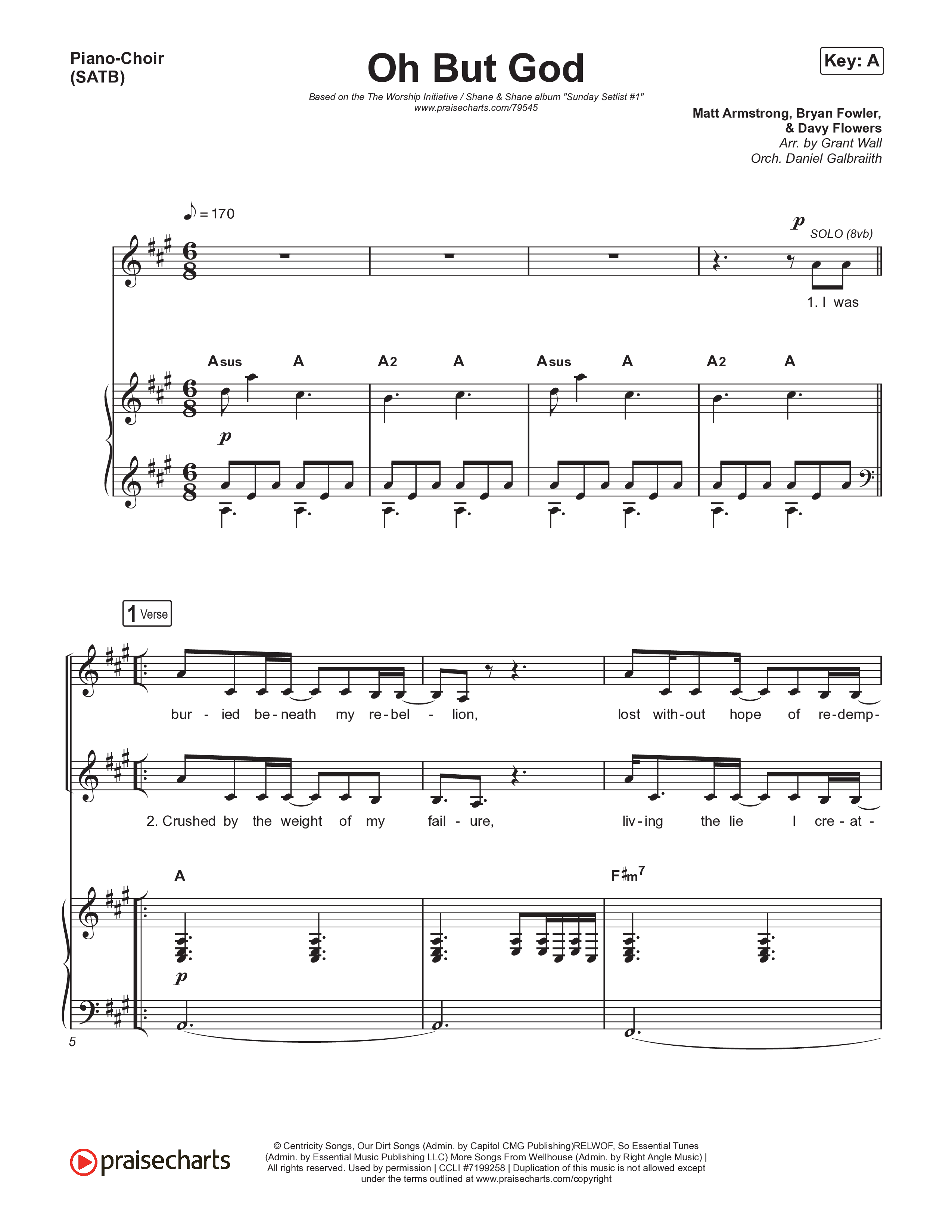 Oh But God Piano/Vocal (SATB) (Shane & Shane / The Worship Initiative)