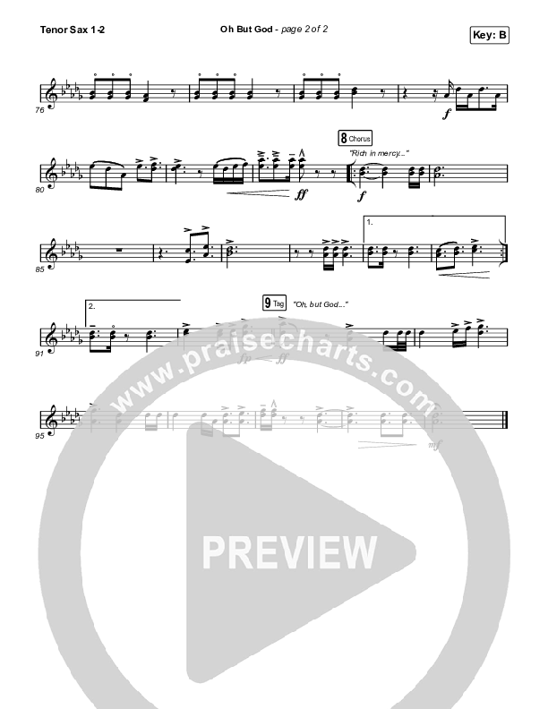 Oh But God Tenor Sax 1/2 (Shane & Shane / The Worship Initiative)