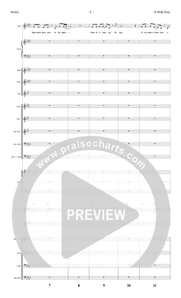 A Holy Day (Choral Anthem SATB) Conductor's Score (Lillenas Choral / Arr. Mike Speck / Arr. Tim Parton / Orch. Cliff Duren)