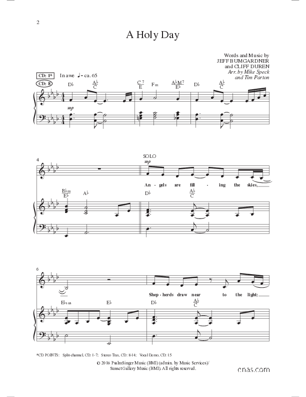 A Holy Day (Choral Anthem SATB) Anthem (SATB/Piano) (Lillenas Choral / Arr. Mike Speck / Arr. Tim Parton / Orch. Cliff Duren)