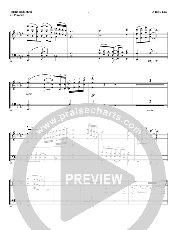 A Holy Day (Choral Anthem SATB) String Reduction (Lillenas Choral / Arr. Mike Speck / Arr. Tim Parton / Orch. Cliff Duren)